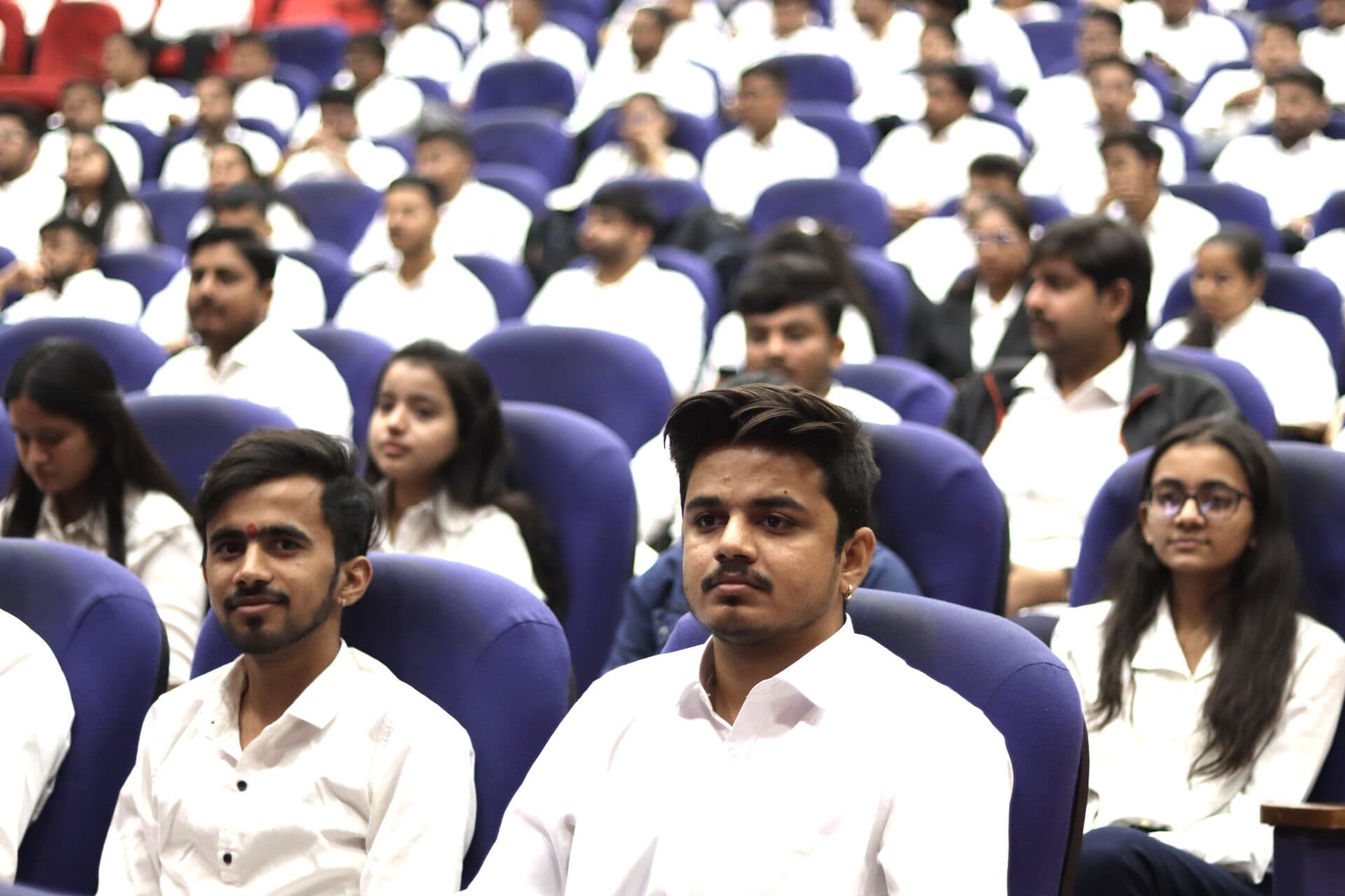 Students tuned in to the keynote