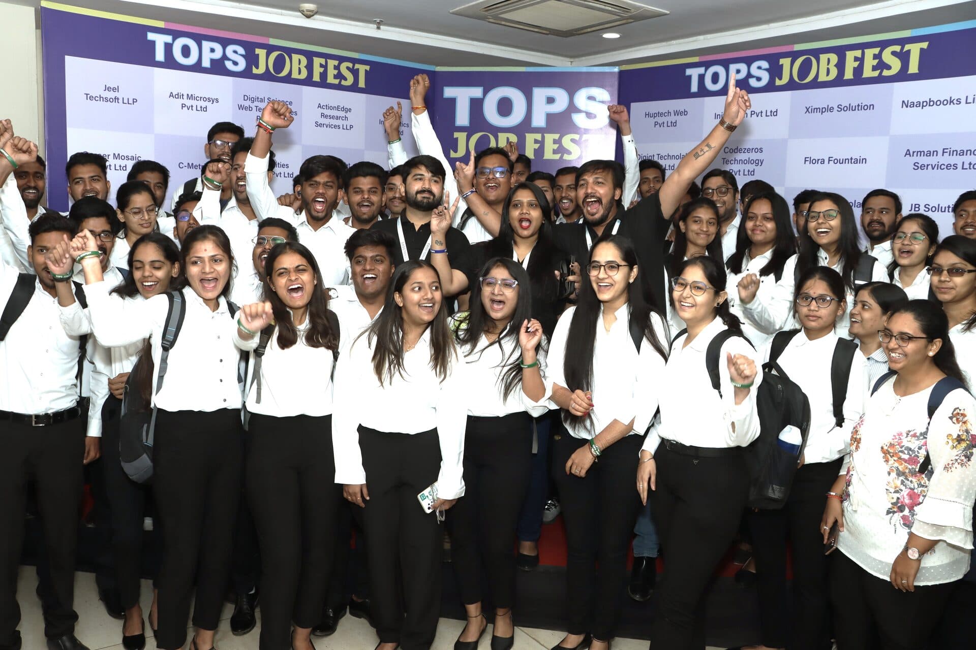Students celebrate at the JobFest