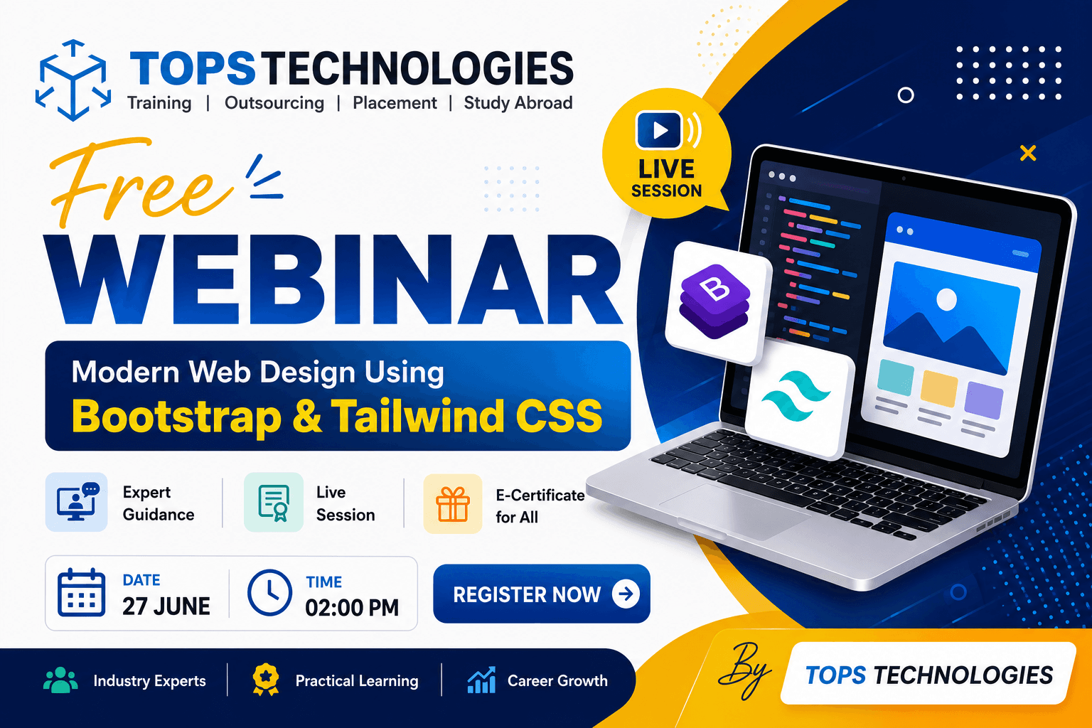 Modern Web Design Using Bootstrap & Tailwind CSS with  Animations