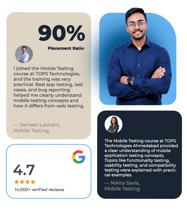 Mobile App Testing Course at TOPS — placement and ratings