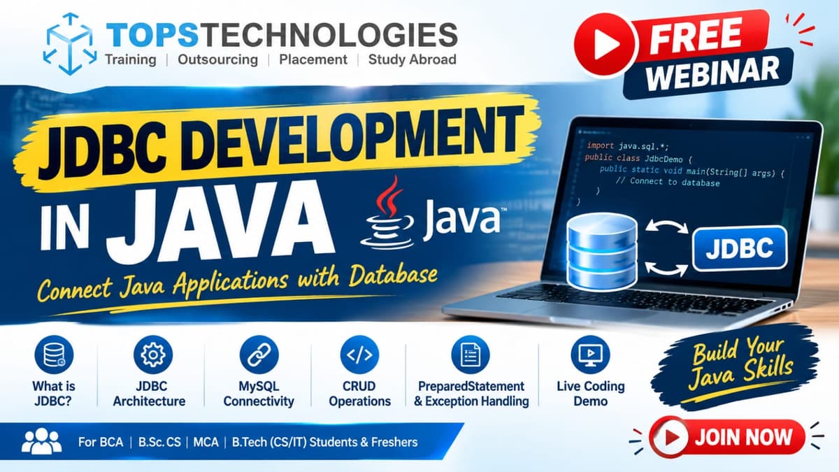 Apps Developed With Java JDBC Development in Java — Free Webinar at TOPS